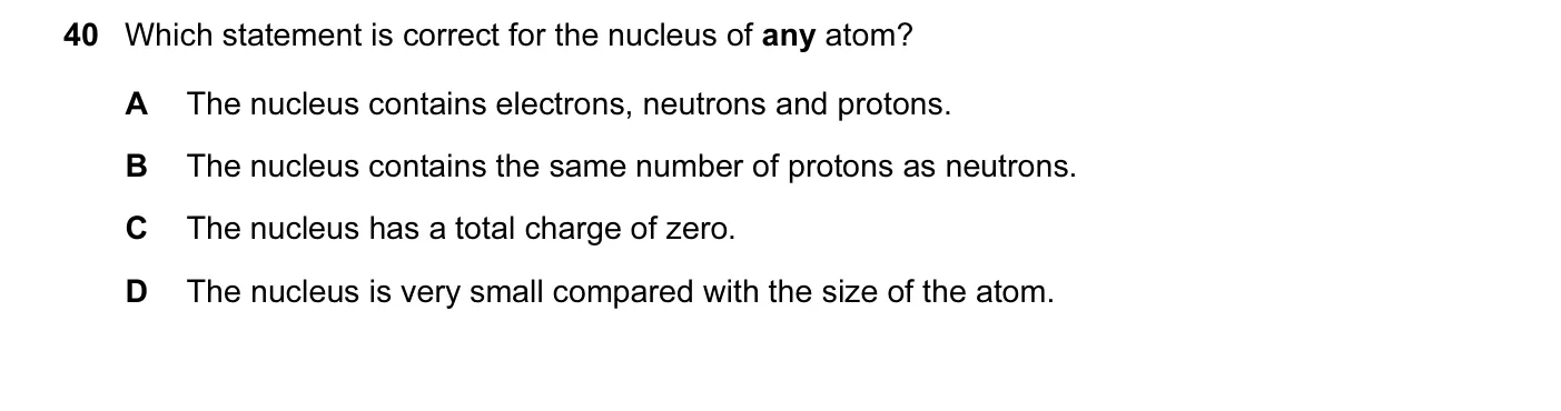 Question 40, June 2015, 0625 Paper 13