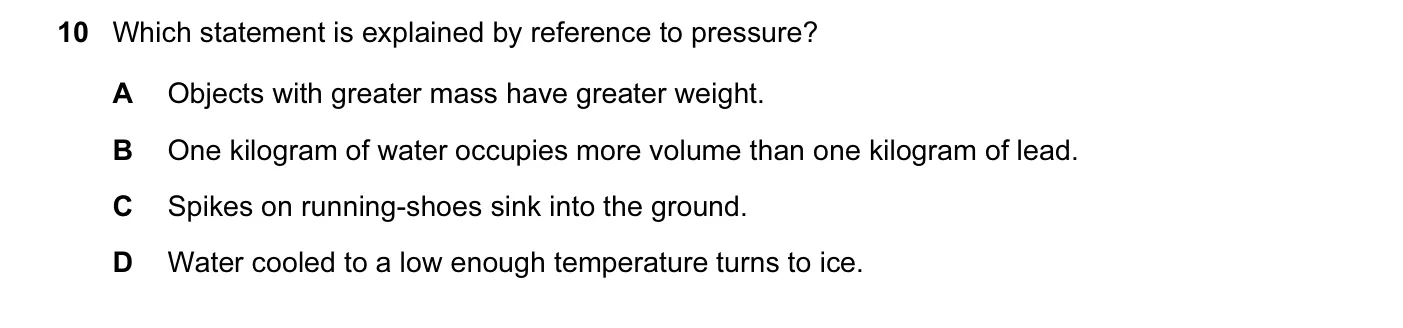 Question 10, June 2015, 0625 Paper 14