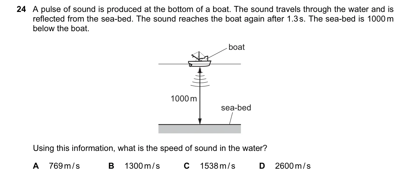 Question 24, March 2015, 0625 Paper 12