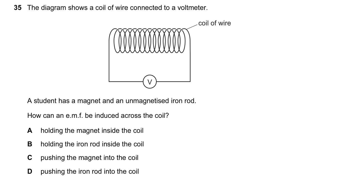 Question 35, March 2015, 0625 Paper 12