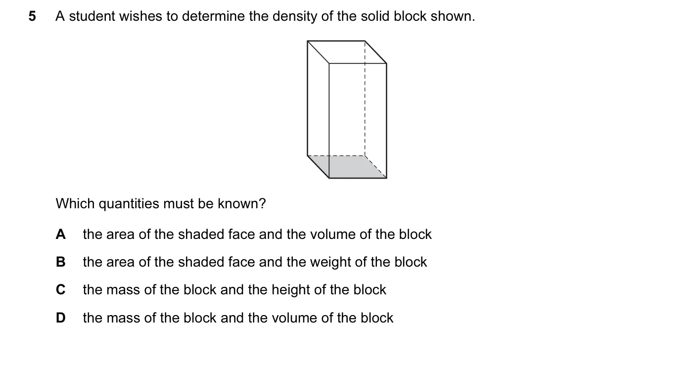 Question 5, November 2015, 0625 Paper 11
