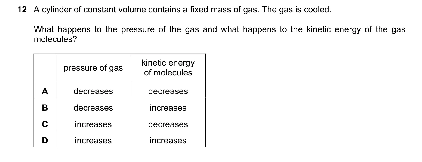 Question 12, November 2015, 0625 Paper 11