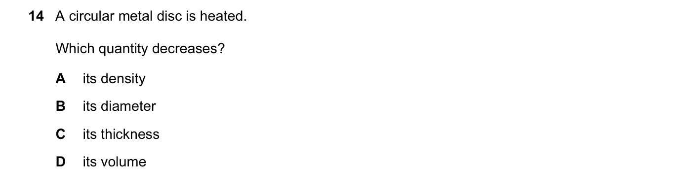 Question 14, November 2015, 0625 Paper 11