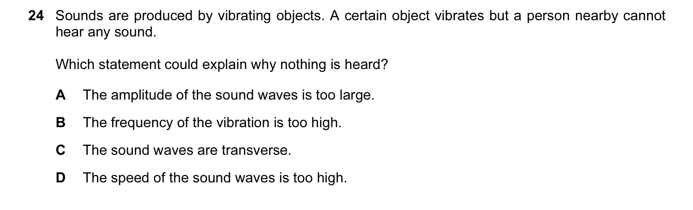 Question 24, November 2015, 0625 Paper 11