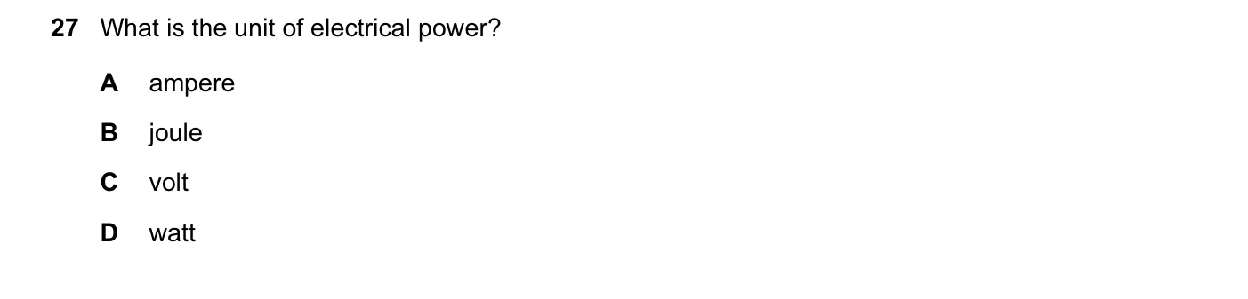 Question 27, November 2015, 0625 Paper 11