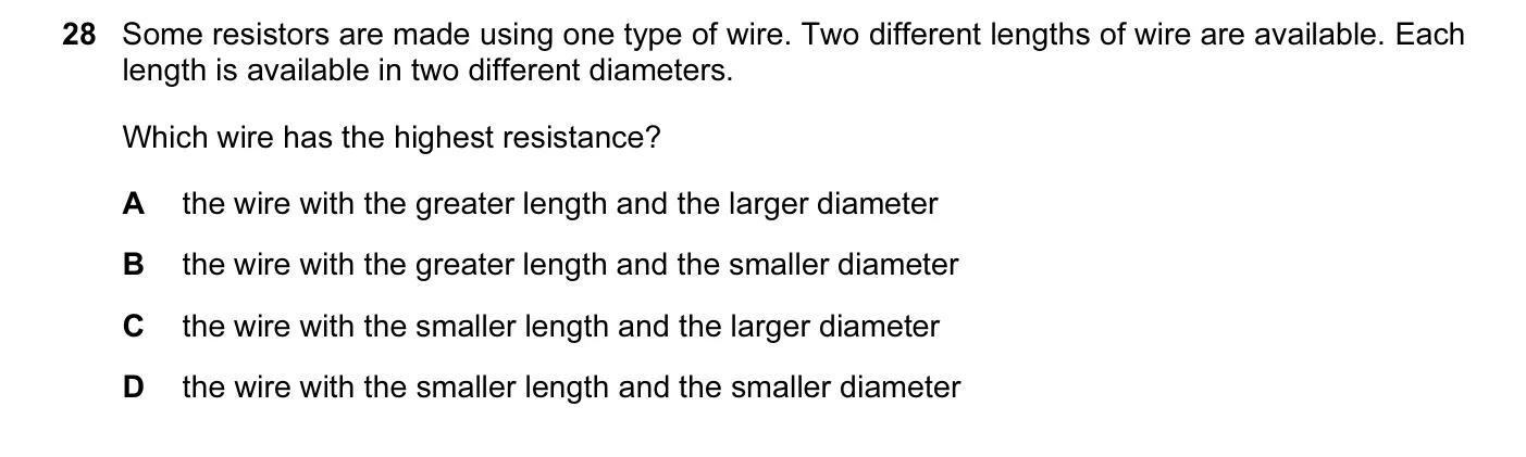 Question 28, November 2015, 0625 Paper 11