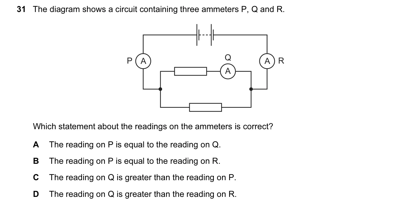Question 31, November 2015, 0625 Paper 11