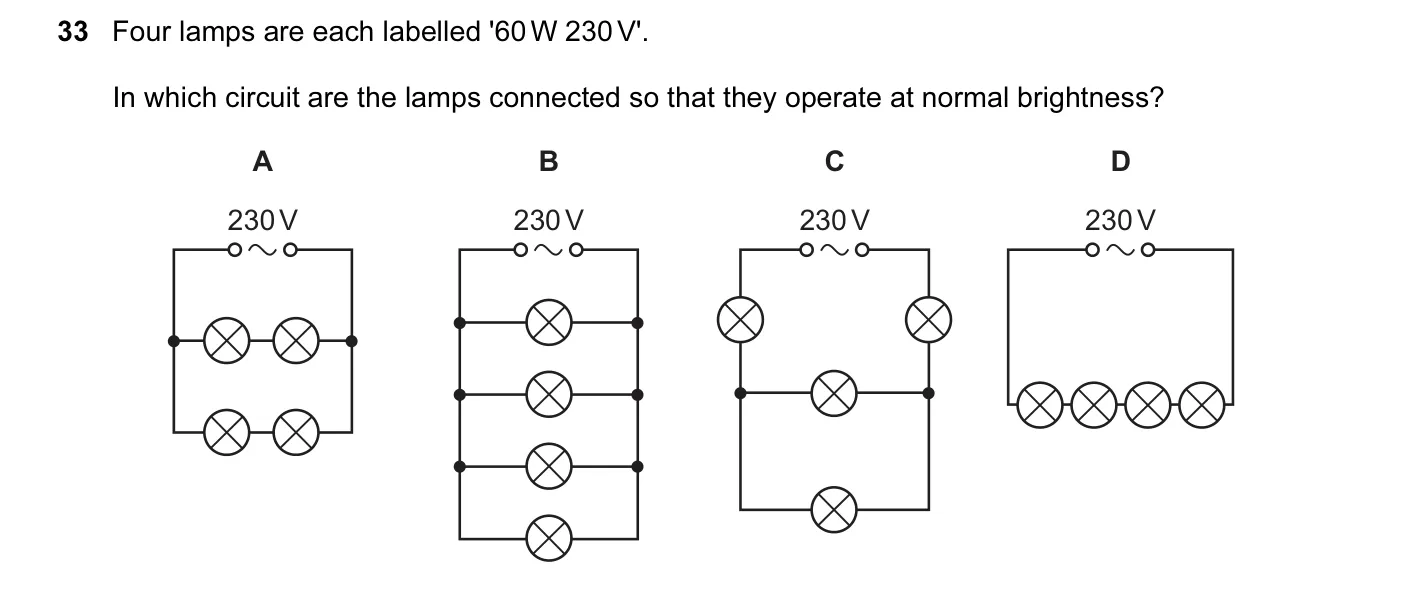 Question 33, November 2015, 0625 Paper 11