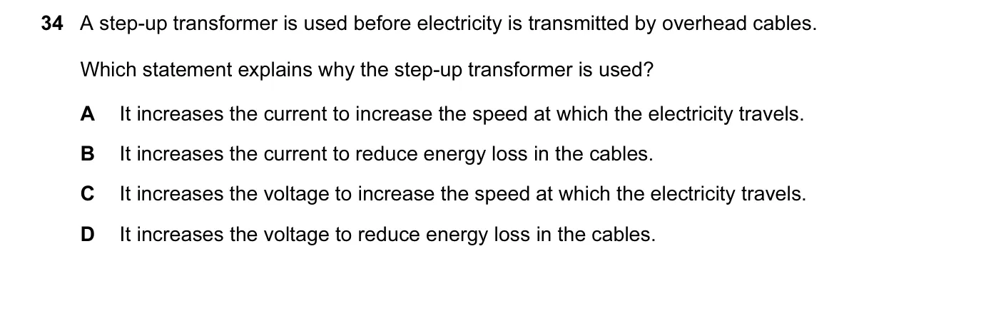 Question 34, November 2015, 0625 Paper 11