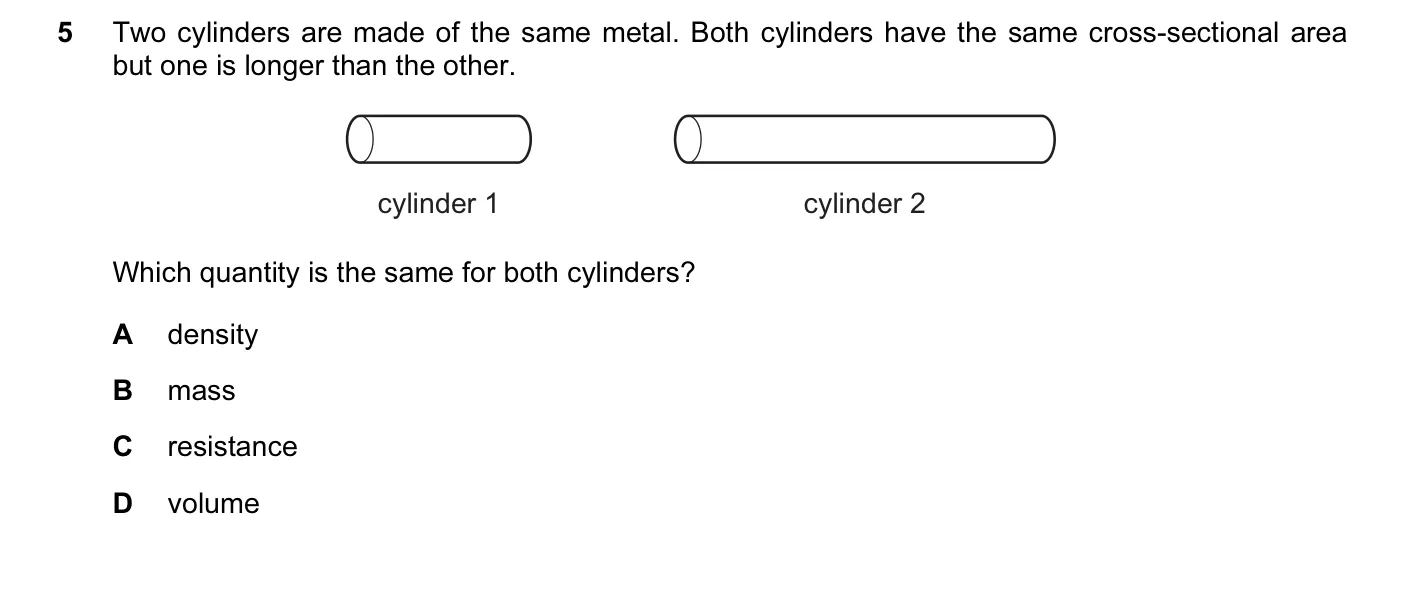 Question 5, November 2015, 0625 Paper 12