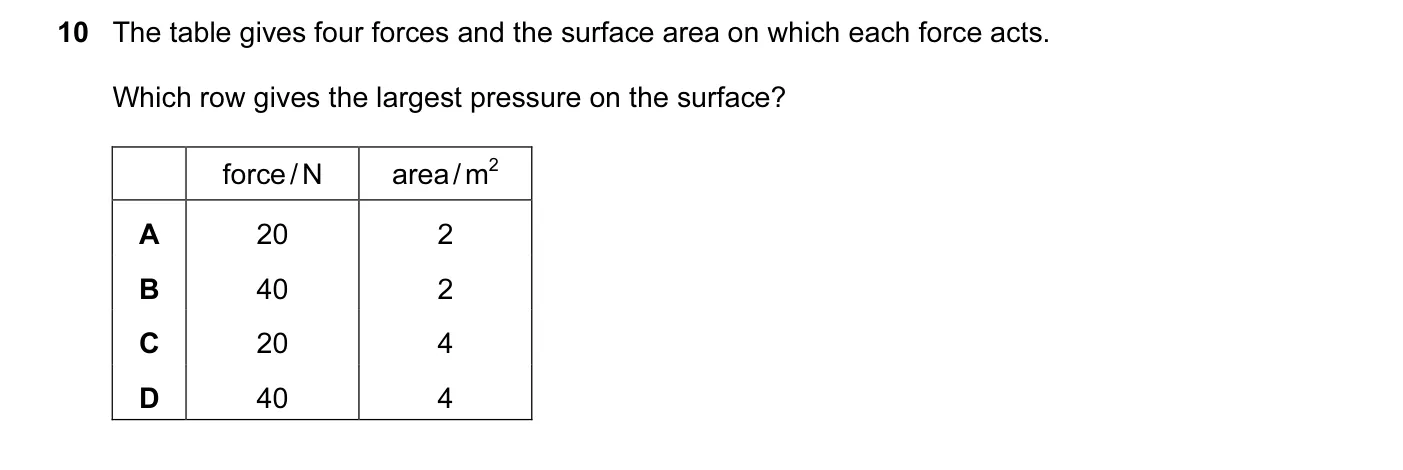Question 10, November 2015, 0625 Paper 12