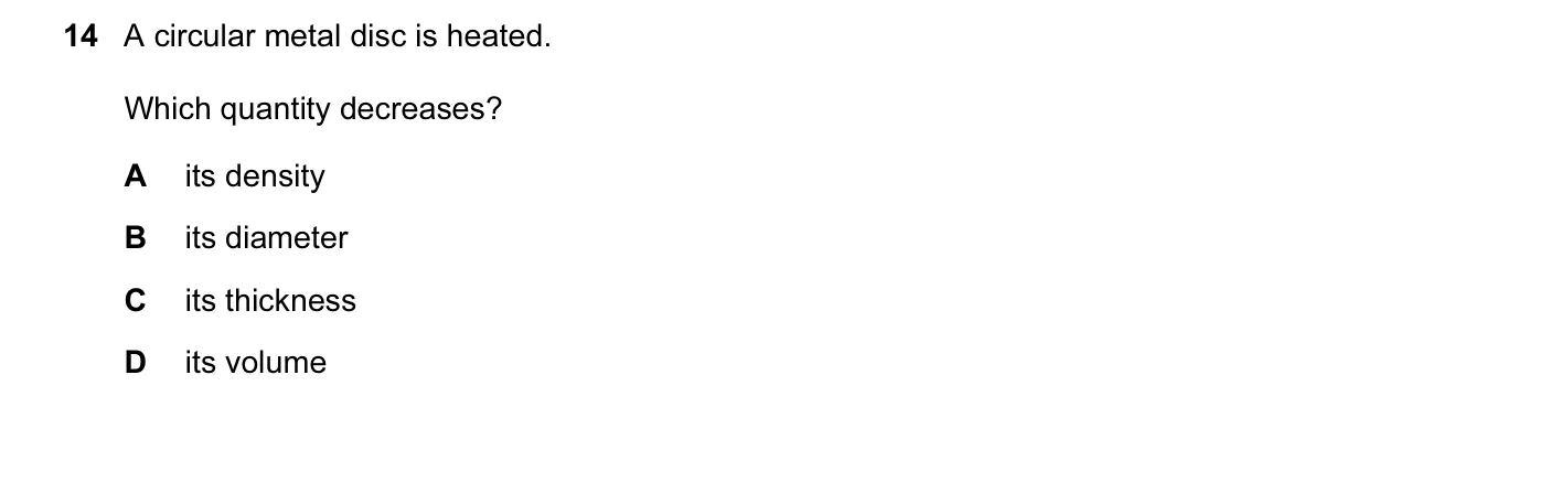 Question 14, November 2015, 0625 Paper 12
