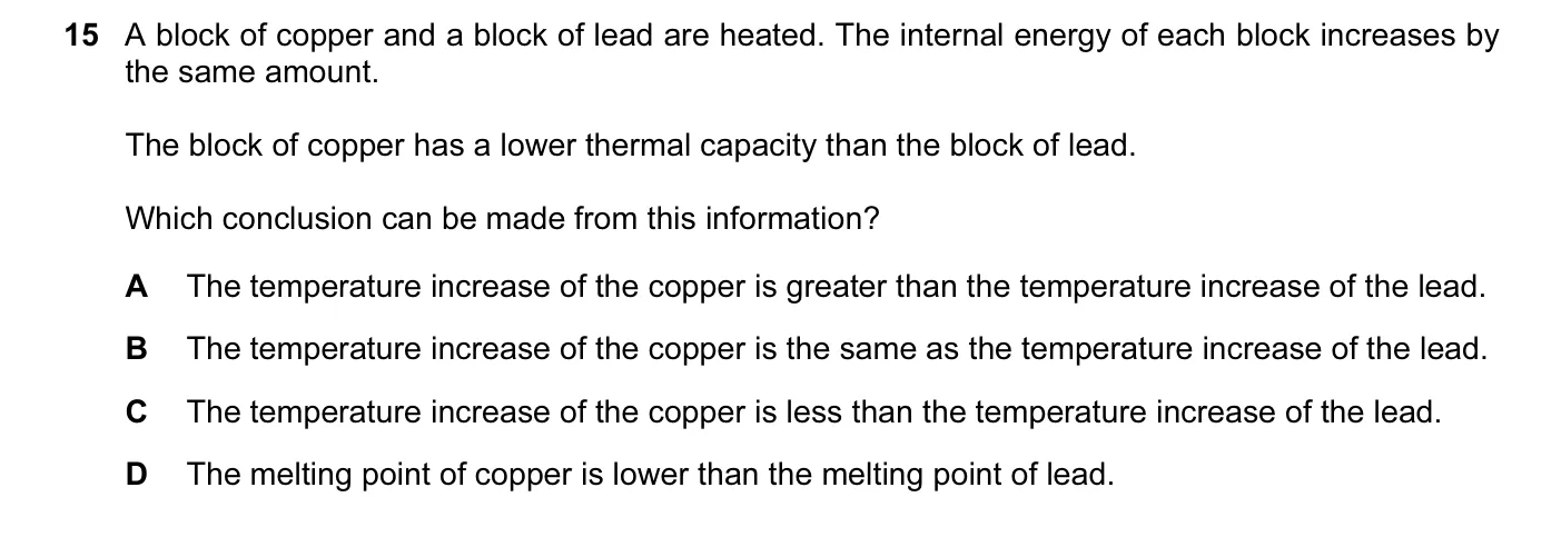 Question 15, November 2015, 0625 Paper 12