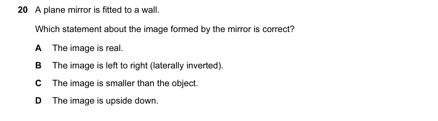 Question 20, November 2015, 0625 Paper 12