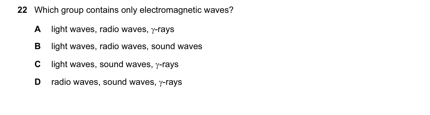 Question 22, November 2015, 0625 Paper 12