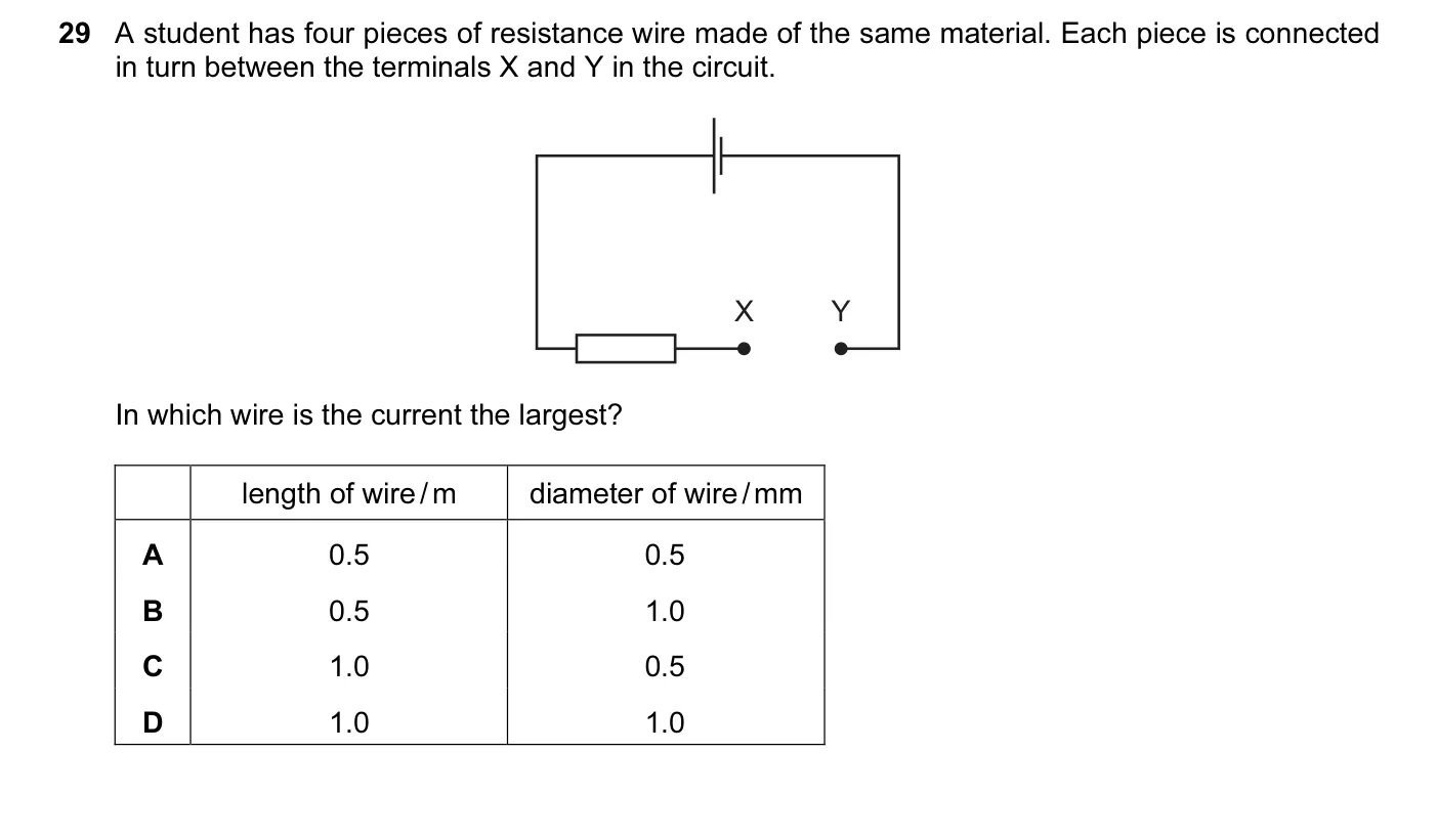 Question 29, November 2015, 0625 Paper 12