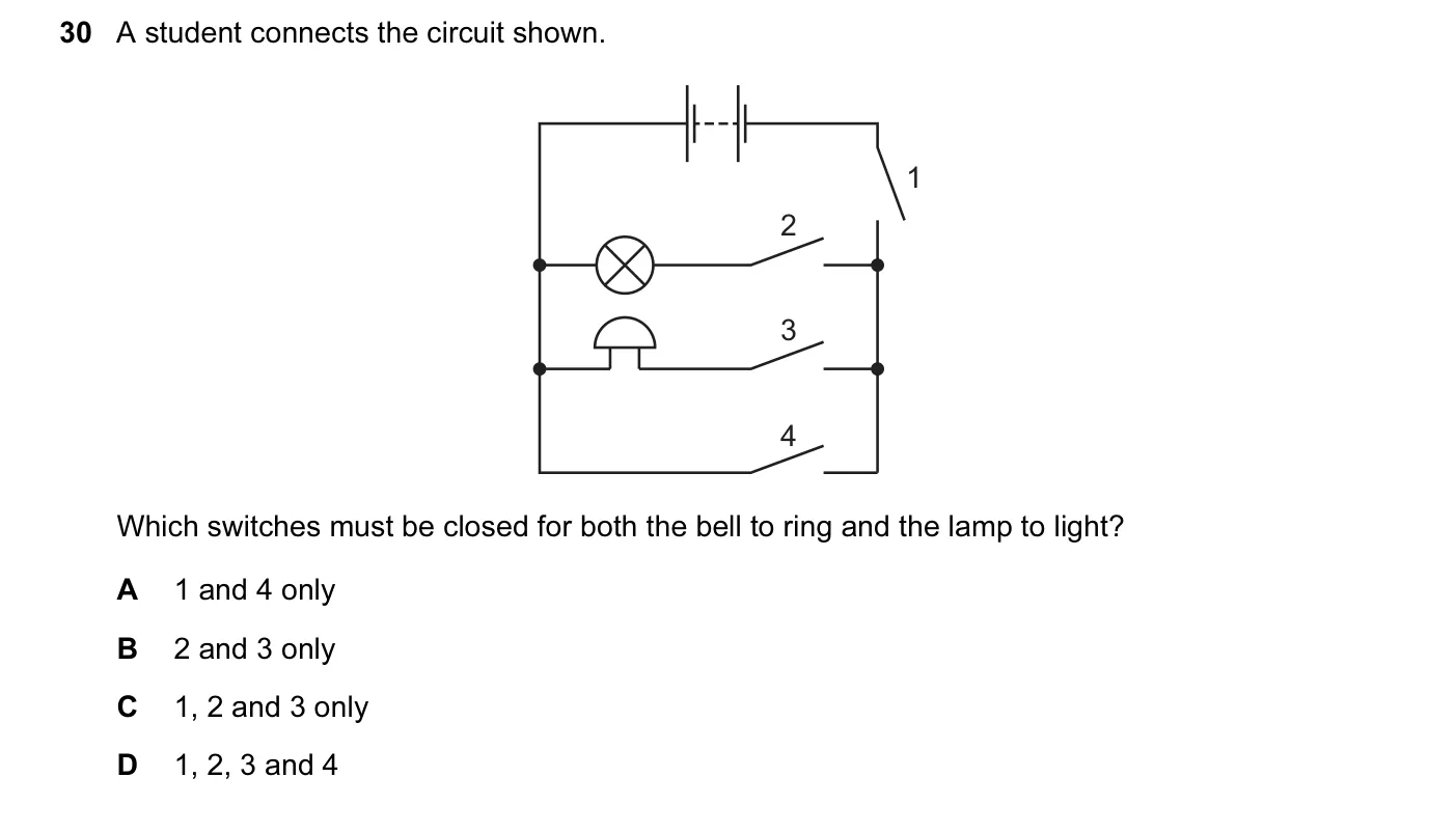 Question 30, November 2015, 0625 Paper 12