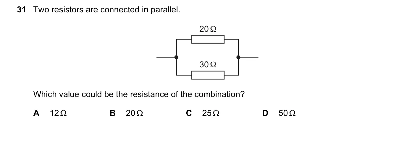Question 31, November 2015, 0625 Paper 12