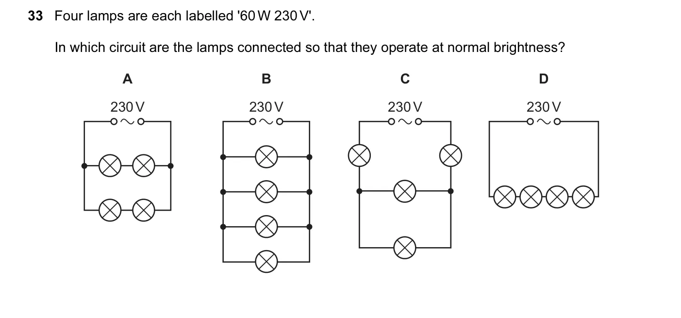 Question 33, November 2015, 0625 Paper 12