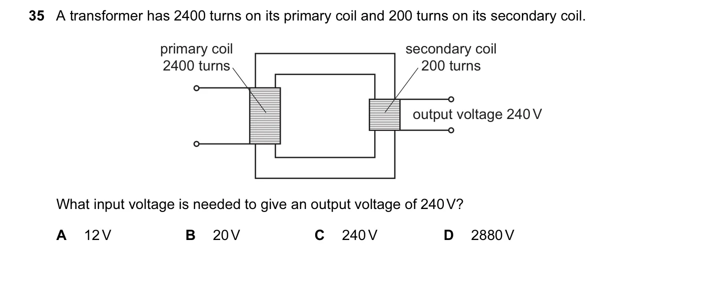 Question 35, November 2015, 0625 Paper 12