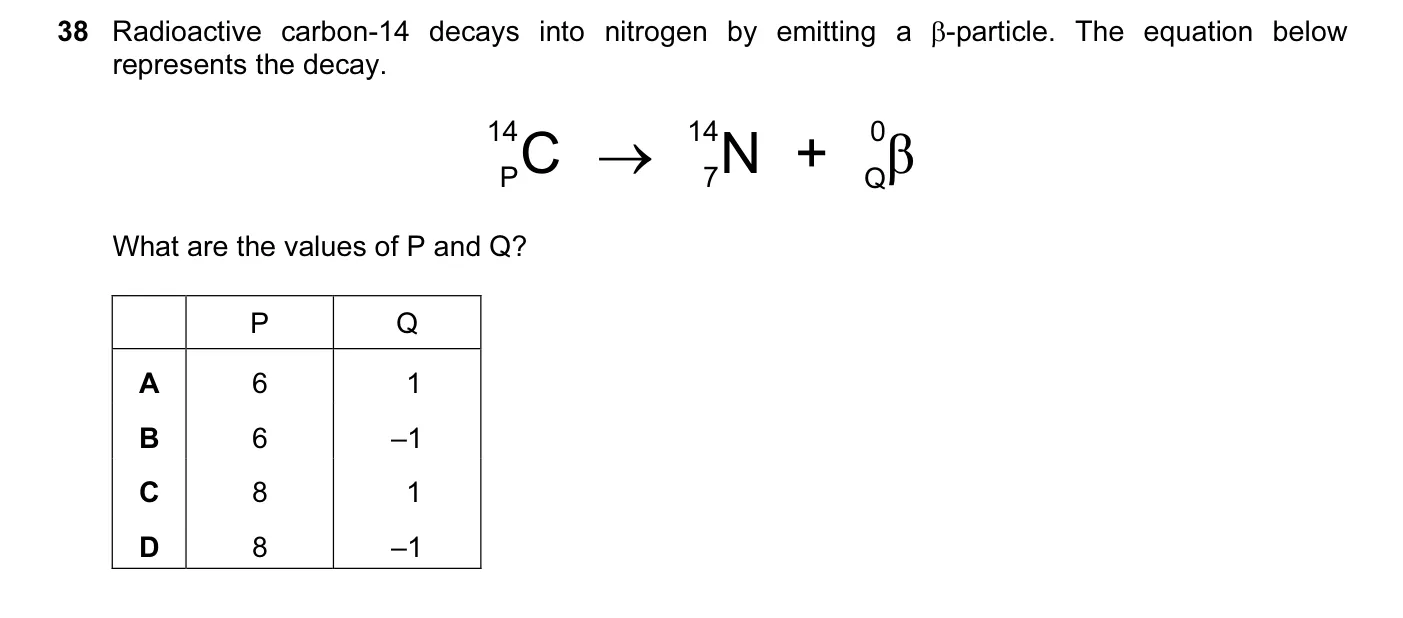 Question 38, November 2015, 0625 Paper 12