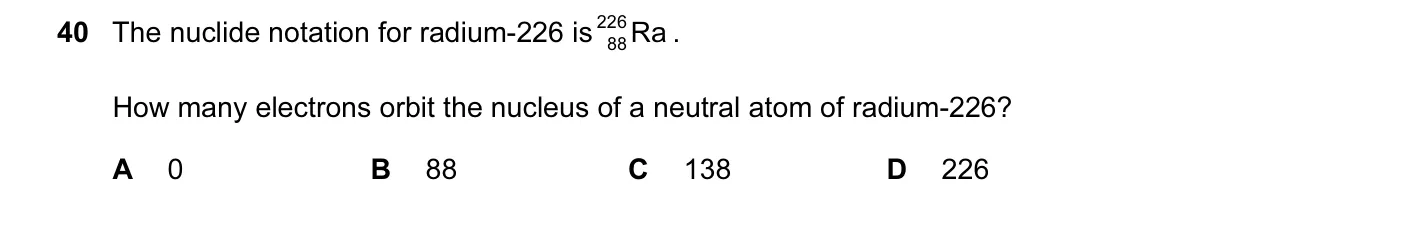 Question 40, November 2015, 0625 Paper 12