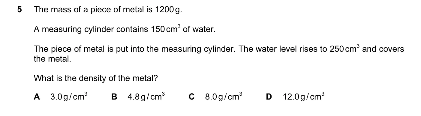 Question 5, November 2015, 0625 Paper 13