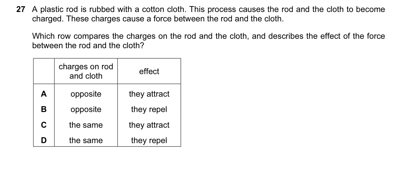 Question 27, November 2015, 0625 Paper 13