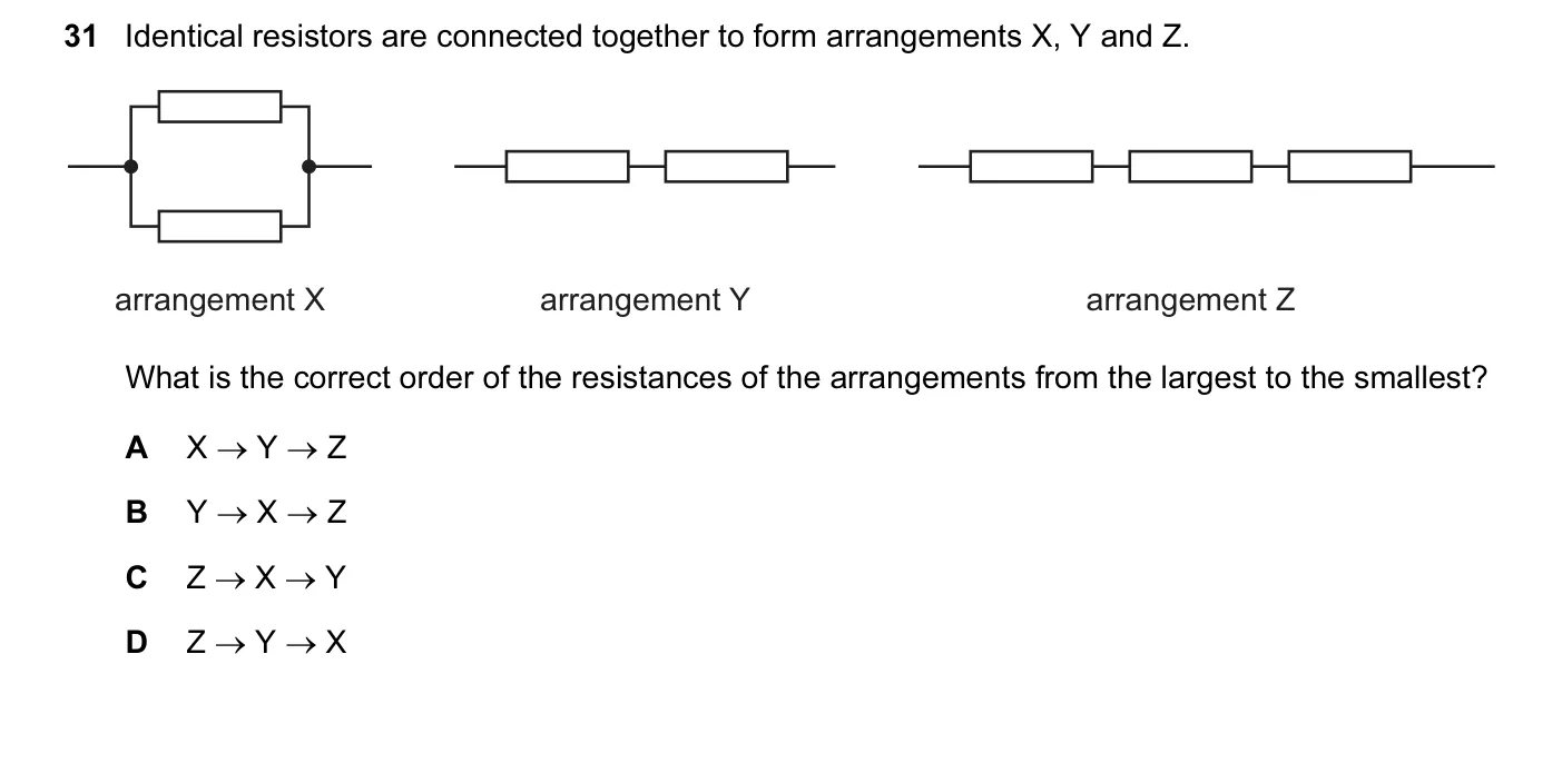 Question 31, November 2015, 0625 Paper 13