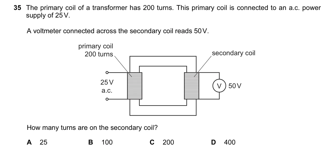 Question 35, November 2015, 0625 Paper 13