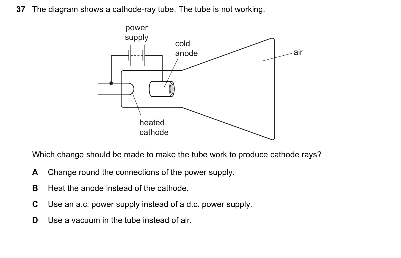 Question 37, November 2015, 0625 Paper 13