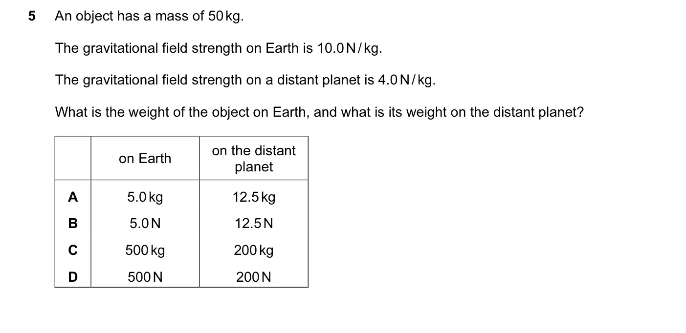 Question 5, June 2016, 0625 Paper 11