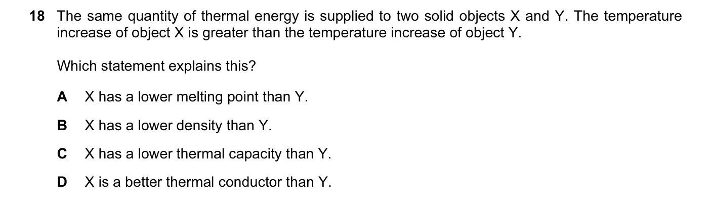 Question 18, June 2016, 0625 Paper 11