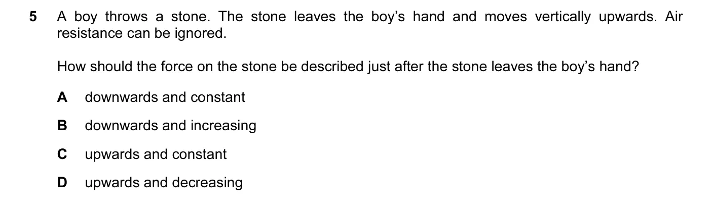 Question 5, June 2016, 0625 Paper 12