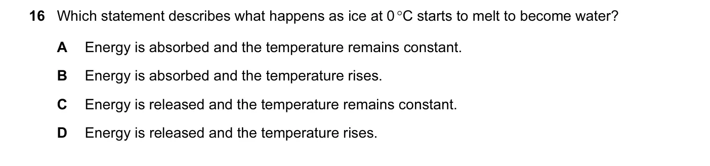 Question 16, June 2016, 0625 Paper 12