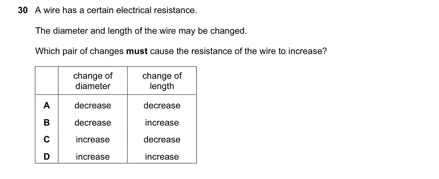 Question 30, June 2016, 0625 Paper 12