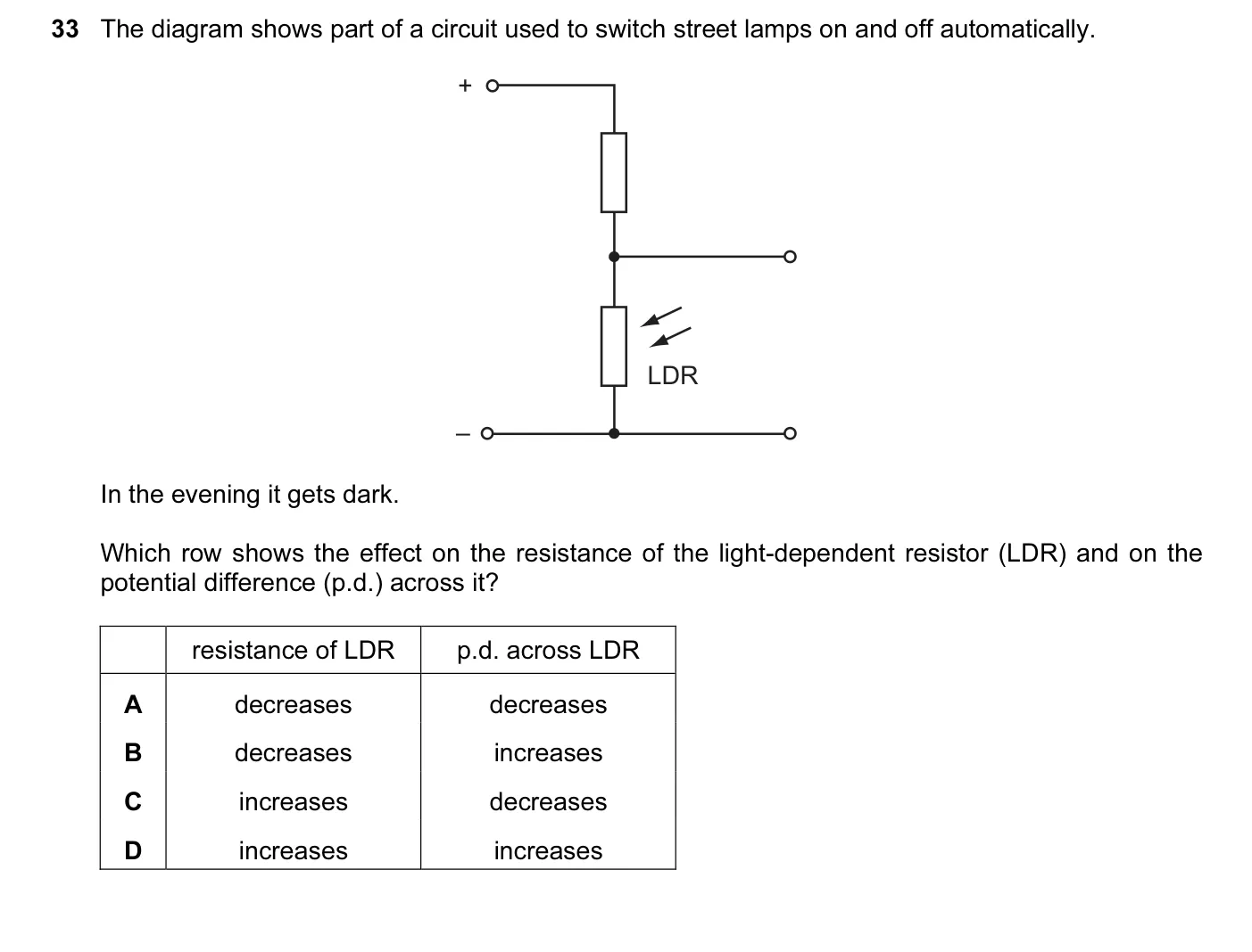Question 33, June 2016, 0625 Paper 12