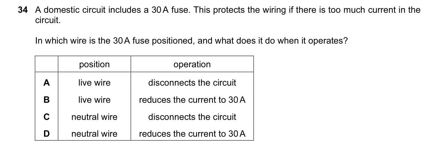 Question 34, June 2016, 0625 Paper 12