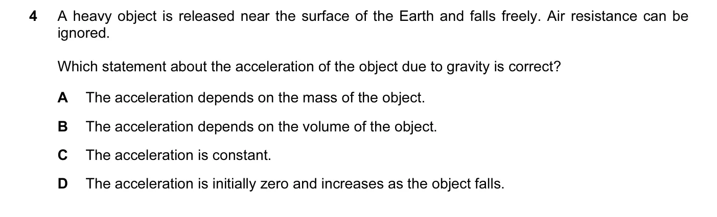 Question 4, June 2016, 0625 Paper 13