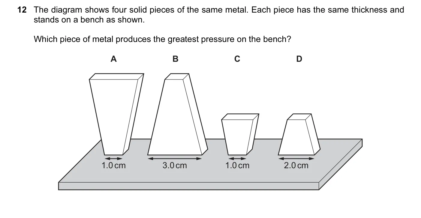 Question 12, June 2016, 0625 Paper 13