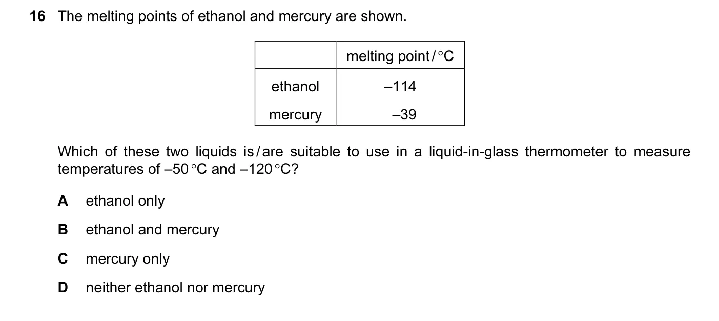 Question 16, June 2016, 0625 Paper 13