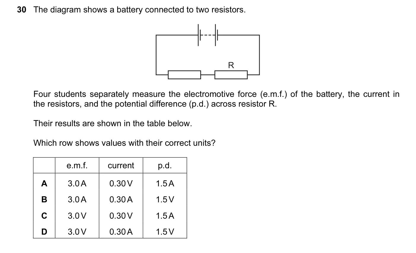 Question 30, June 2016, 0625 Paper 13