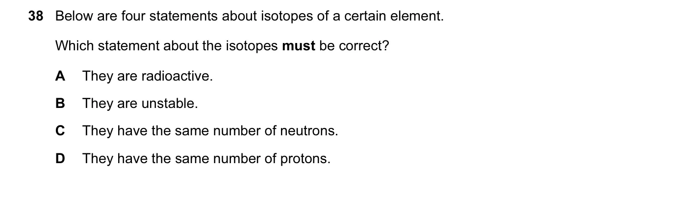 Question 38, June 2016, 0625 Paper 13