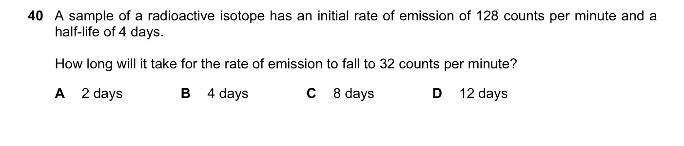 Question 40, June 2016, 0625 Paper 13