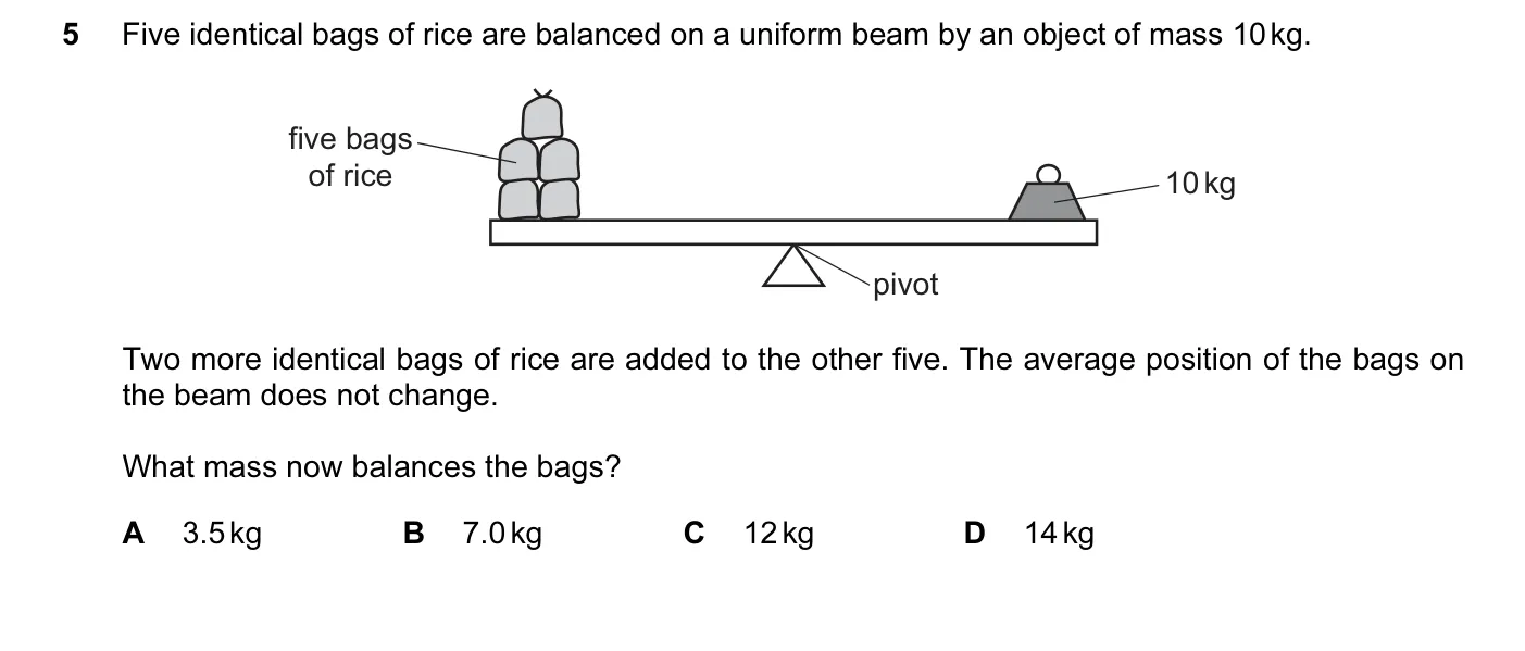 Question 5, March 2016, 0625 Paper 12
