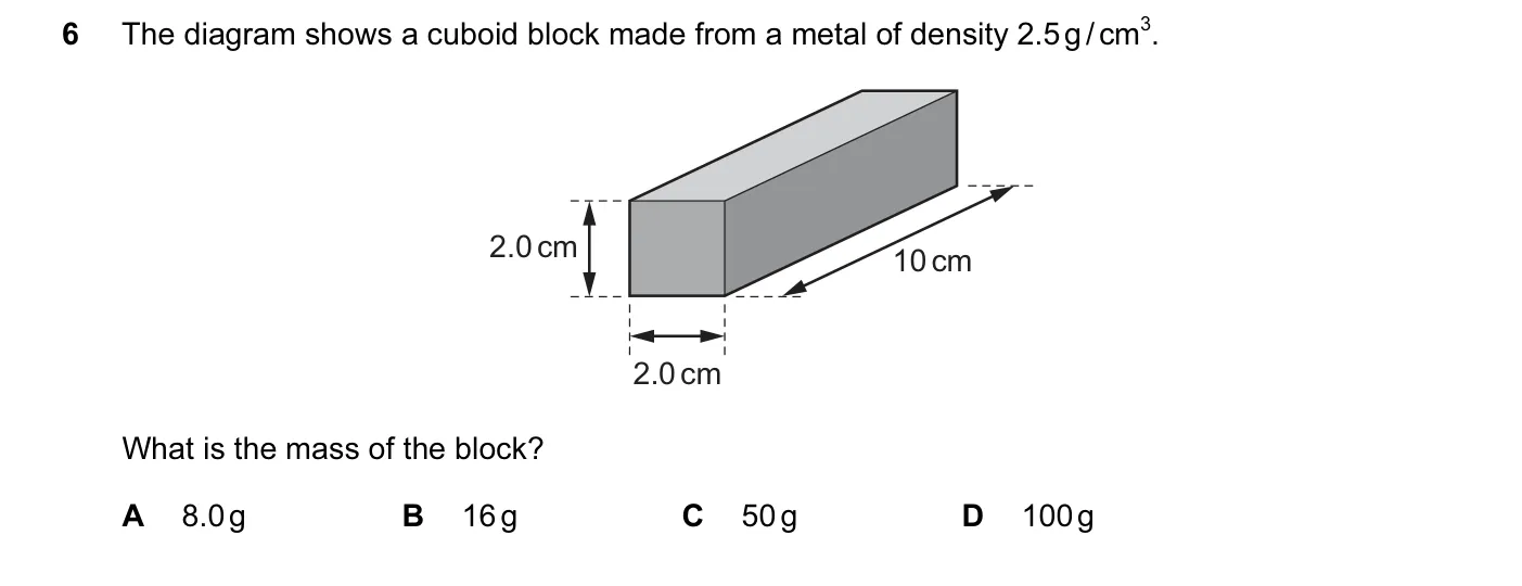 Question 6, March 2016, 0625 Paper 12