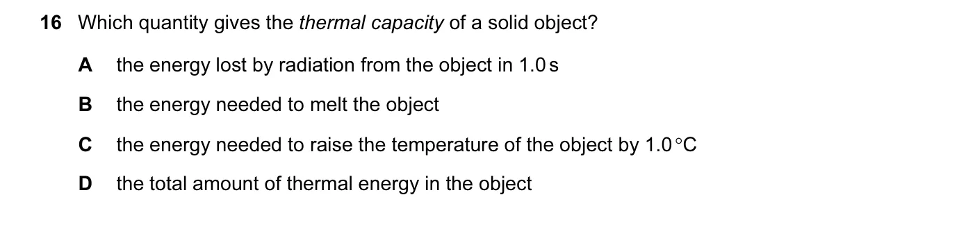 Question 16, March 2016, 0625 Paper 12