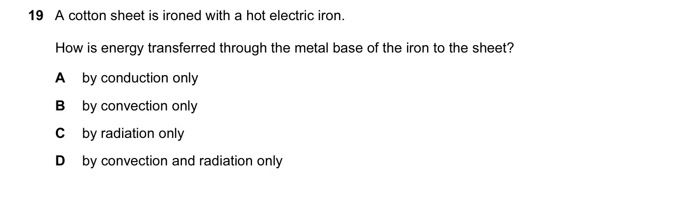 Question 19, March 2016, 0625 Paper 12