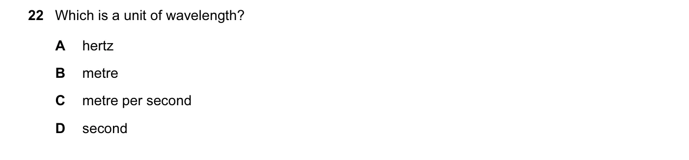 Question 22, March 2016, 0625 Paper 12