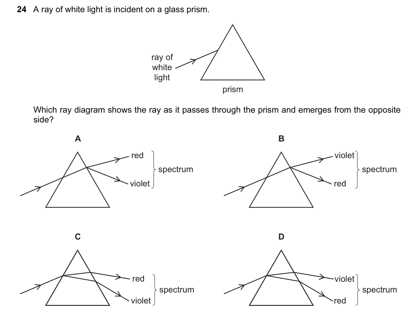 Question 24, March 2016, 0625 Paper 12